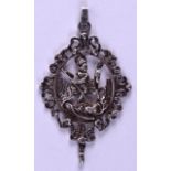 A LARGE SILVER GEORGE AND THE DRAGON PENDANT.