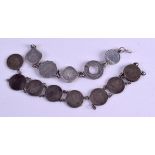 TWO SILVER COIN BRACELETS. (2)