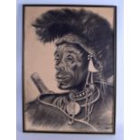 CIRCLE OF FRANCOIS KRIGE (South African 1913-1994), framed charcoal, indistinctly signed & dated