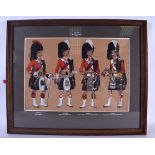 MANNER OF GENERAL WALTER FANE (1828-1885), framed watercolour, monogrammed, four soldiers "