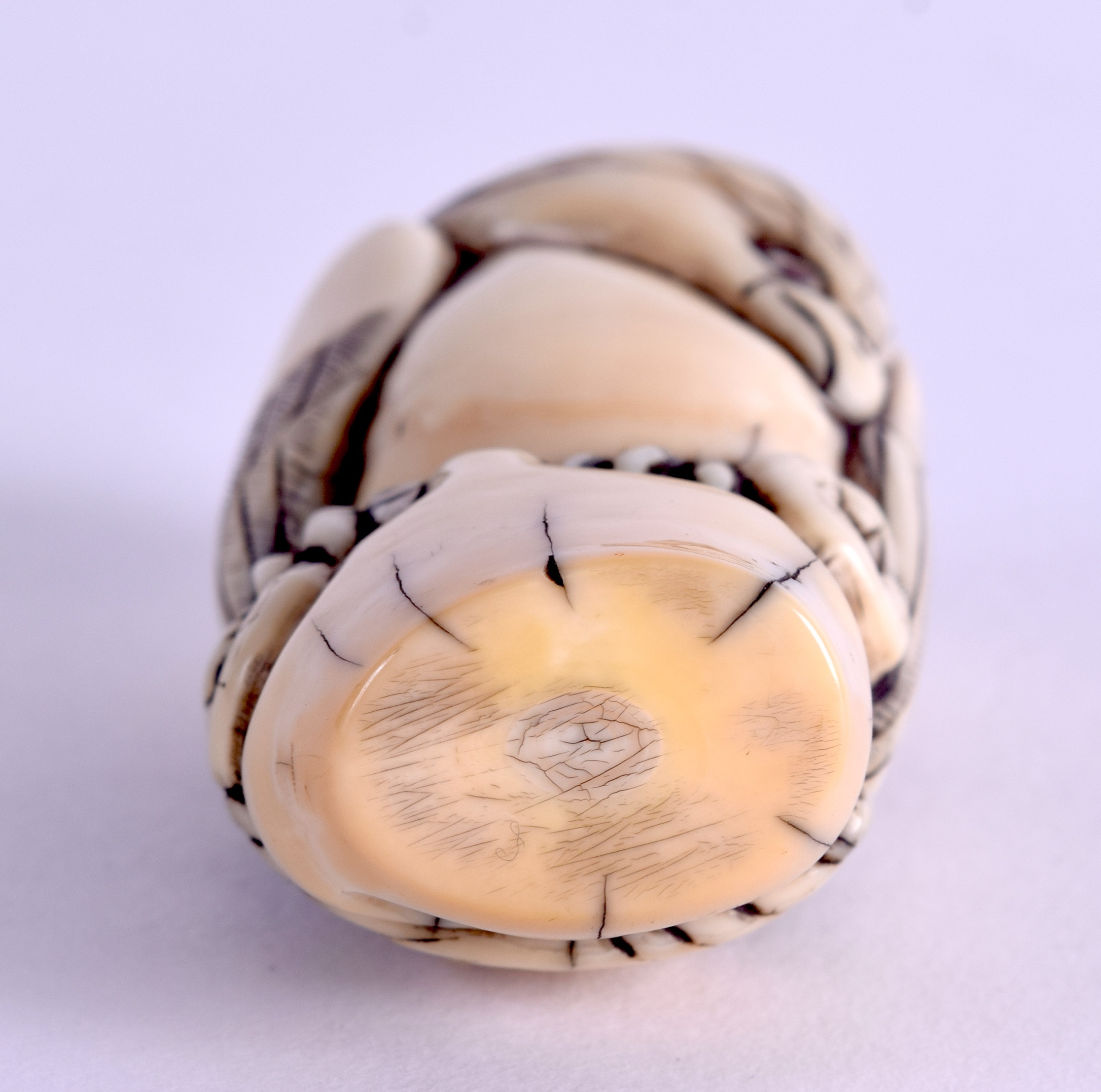 A GOOD 18TH/19TH CENTURY JAPANESE EDO PERIOD CARVED IVORY NETSUKE by Gyokuho, modelled as a hawk - Image 3 of 3