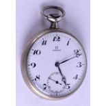 AN EARLY 20TH CENTURY OMEGA POCKET WATCH. 4.5 cm diameter.