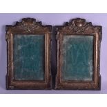 A LARGE PAIR OF EDWARDIAN MILITARY SILVER PHOTOGRAPH FRAMES. Birmingham 1905. 20 cm x 30 cm.