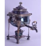 AN ANTIQUE OLD SHEFFIELD PLATED NEO CLASSICAL SAMOVAR decorated with mask heads and acanthus. 35