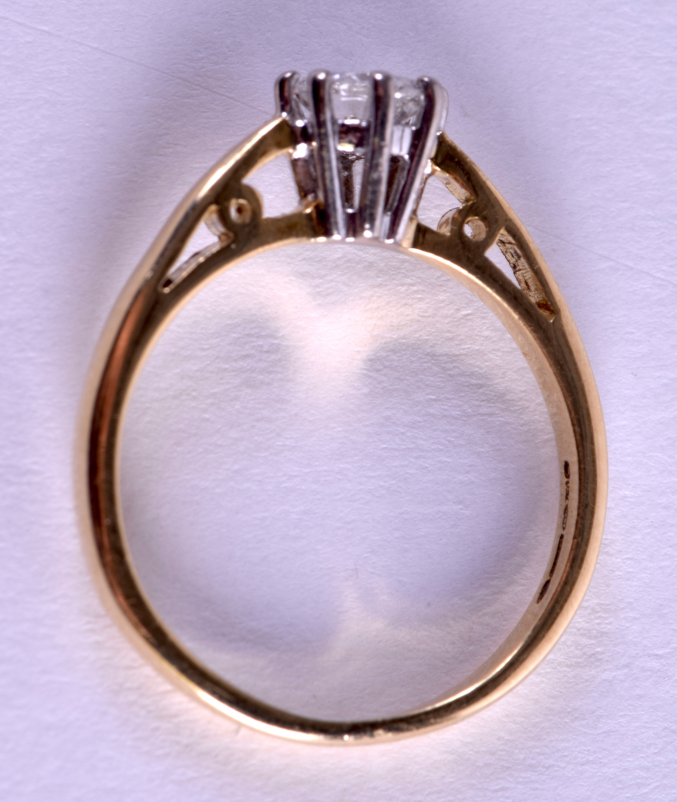 A GOOD 18CT GOLD DIAMOND SOLITAIRE RING over 0.5 ct. 3.6 grams. Size N. - Image 2 of 4