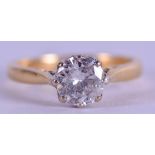 AN 18CT WHITE GOLD AND DIAMOND SOLITAIRE RING weighing 1.67 cts. Size R. 5 grams.
