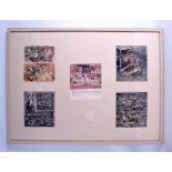 AFTER HENRY MOORE (1898-1986), framed set of five groups of prints, various abstract designs, "