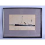 HAROLD WYLLIE (1880-1973), framed watercolour, ship in a coastal landscape, "One of the Pactolus