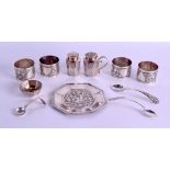 A GROUP OF MIDDLE EASTERN SILVER WARES. 8.6 oz. (11)