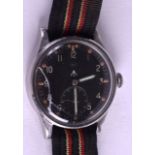 A RARE INTERNATIONAL WATCH COMPANY MILITARY WRISTWATCH No M15260, with black dial and orange