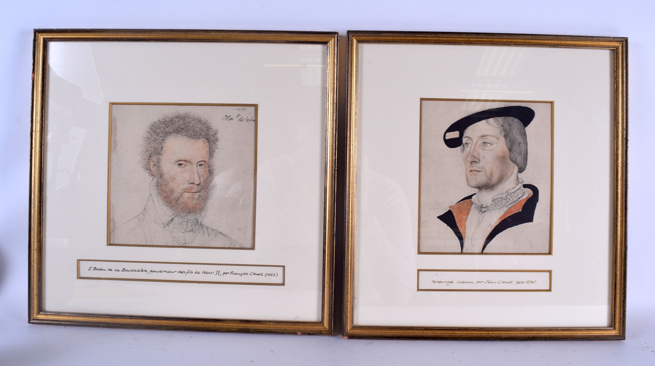 FRENCH SCHOOL (20th century), framed set of four prints, various portrait study. Largest 20 cm x - Image 2 of 5