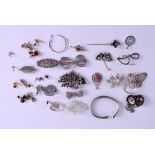 A COLLECTION OF SILVER AND WHITE METAL JEWELLERY including pendants etc. (qty)