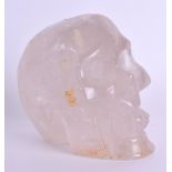 A CARVED ROCK CRYSTAL SKULL. 9 cm x 9 cm.