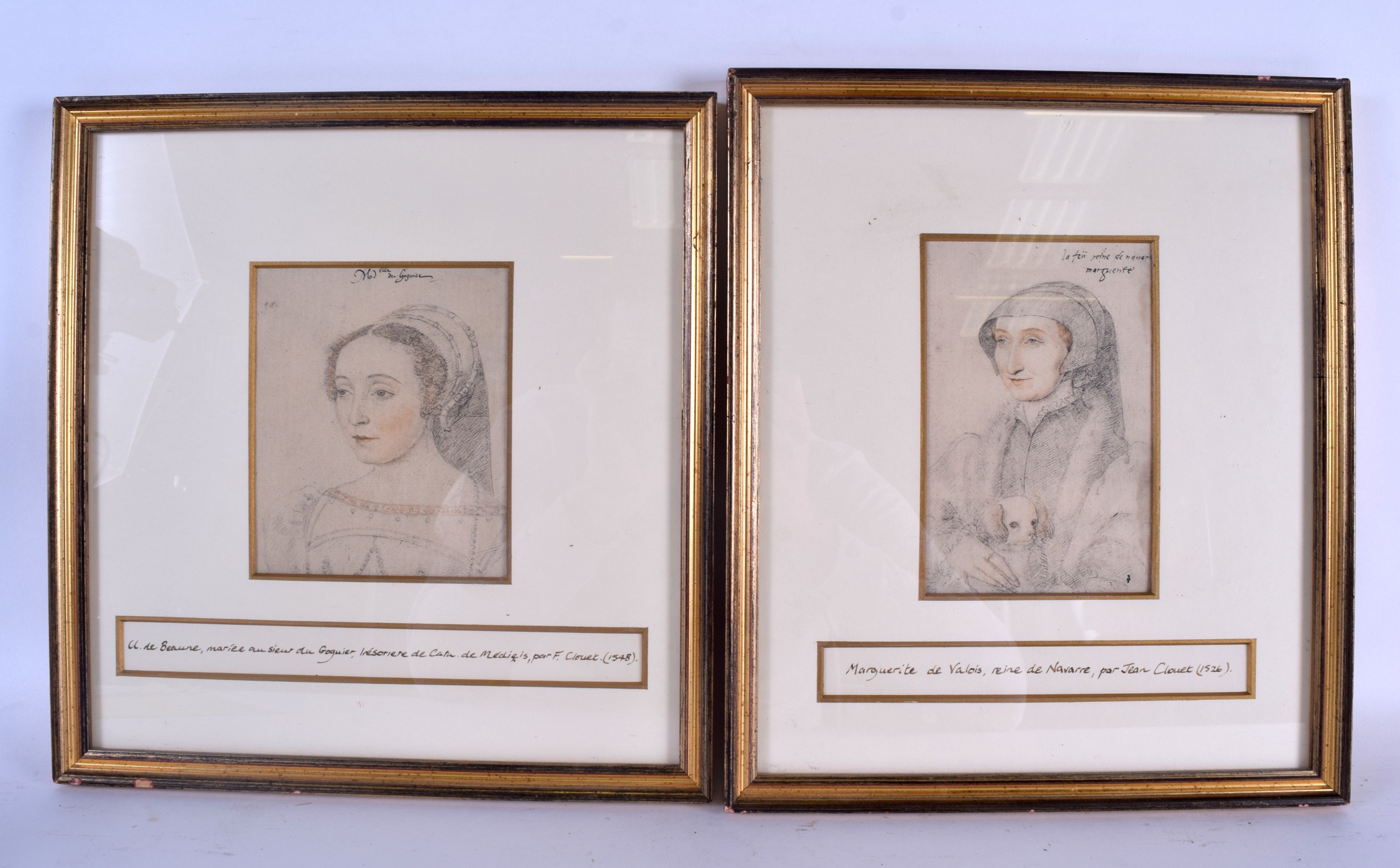 FRENCH SCHOOL (20th century), framed set of four prints, various portrait study. Largest 20 cm x