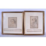 FRENCH SCHOOL (20th century), framed set of four prints, various portrait study. Largest 20 cm x