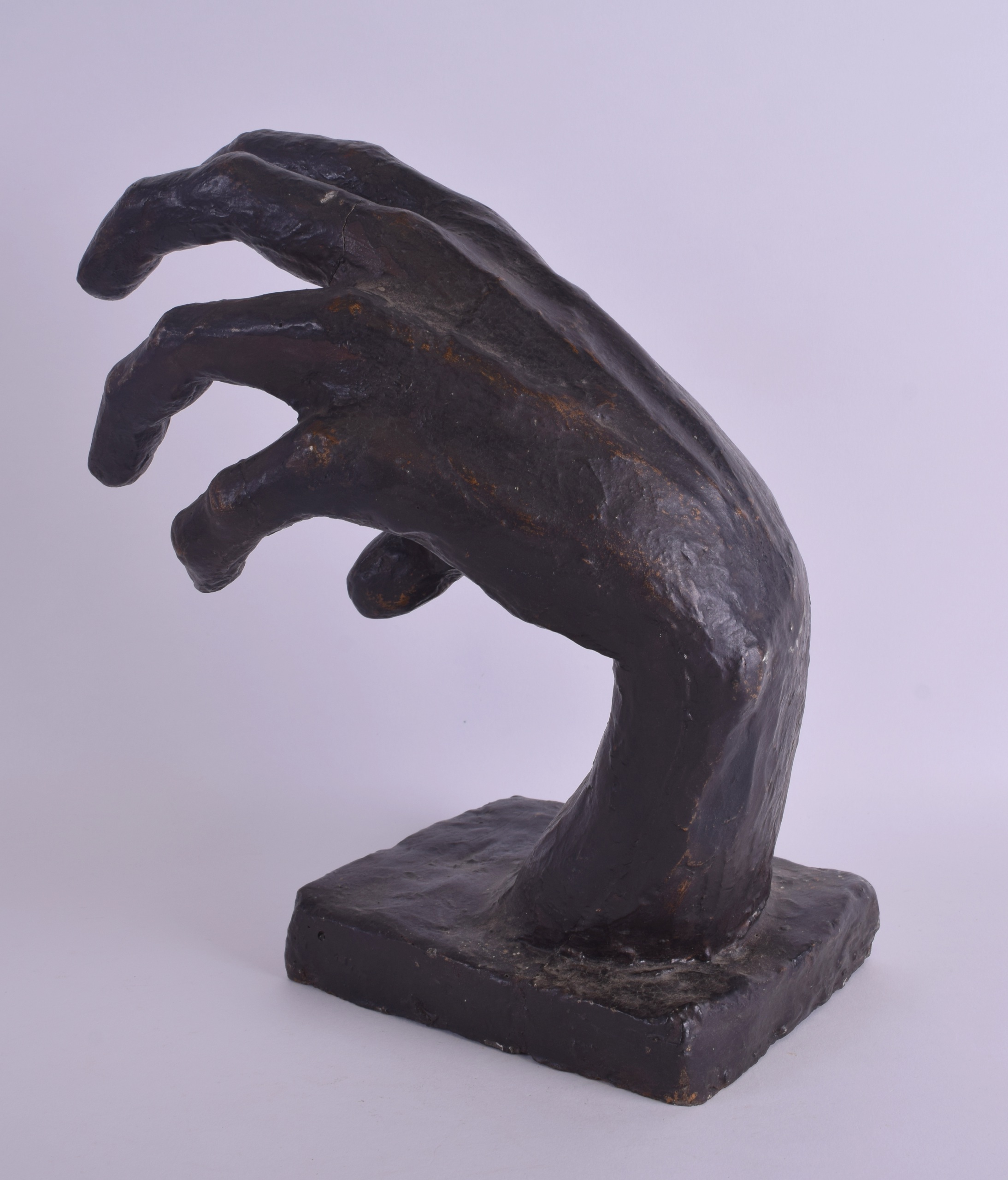 A LATE VICTORIAN BRONZED PLASTER FIGURE OF HAND by Maude M Ackery, teacher of drawing and design - Image 2 of 5