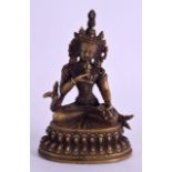 A SMALL CHINESE TIBETAN BRONZE FIGURE OF A BUDDHA. 9.5 cm high.