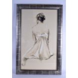 MANNER OF DONALD HAMILTON FRASER (1929-2009), framed charcoal & chalk, monogrammed, study of a