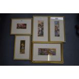 FIVE WATERCOLOURS BY J HARRISON, three signed and dated. Largest 9 cm x 22 cm. (5)Good Condition