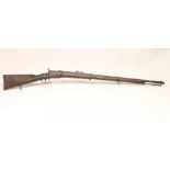 A WERNDL ROLLING BLOCK RIFLE, the 33" rifled barrel with forward bayonet fixing, front sight and