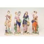 A SET OF FOUR CONTINENTAL PORCELAIN FIGURES, late 19th century, allegorical of the Seasons, each