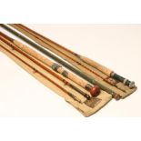 A HARDY "THE MASTERPIECE" 3 PIECE SALMON ROD, with joint bung and Hardy sleeve, together with an