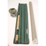 A SAGE 9141-4 GRAPHITE IV 4 PIECE SALMON ROD #9, 14' 1", with Sage sleeve and tube, together with an