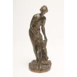 AFTER CHRISTOPHE GABRIEL ALLEGRAIN (French 1710-1795), "La Baigneuse", a bronze figure, 20th