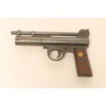 A WEBLEY & SCOTT MARK I .177 AIR PISTOL, with adjustable rear sight, two piece wood grip bearing