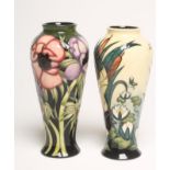 A MOORCROFT POTTERY VASE, modern, of inverted baluster form, tubelined and painted in typical