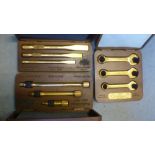 Ten Mac Tools Limited Edition (U.S.A.) gold plated metal tool sets, presentation boxes, eight with