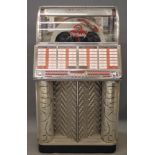 A Wurlitzer Hi-Fidelity Juke Box, c.1955, playing fifty four 45 r.p.m. records, with nickel plated