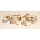 A PARIS LEROSEY FINE PORCELAIN PART TEA AND COFFEE SERVICE, late 19th century, the eleven tea and