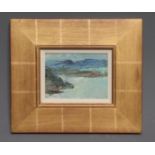 ALMA WOLFSON (Scottish b.1942), Coastal Scene, oil on board, signed, inscribed "Oban" verso, 4 1/