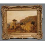 RICHARD ANSDELL (1815-1885), Sheep in a Highland Landscape, oil on board, signed, 10" x 13", swept