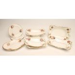 A SPODE PORCELAIN PART DESSERT SERVICE, c.1810, the borders moulded with flower panels intersected