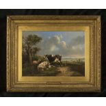 WILLIAM SHAYER Snr (1788-1879), "In the Meadows", oil on canvas, signed and dated 1857, inscribed