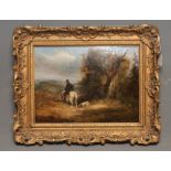 ENGLISH SCHOOL (19th Century), Autumnal Landscape with Man on Horseback holding a Gun and