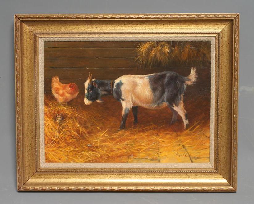 DONNA CRAWSHAW (b.1960), "Secret Hiding Place", oil on canvas, signed, 12" x 16", gilt frame (