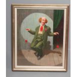 JOHN VIVIAN ROBERTS (Welsh 1923-2003), Portrait of a Clown, full length, oil on board, signed with
