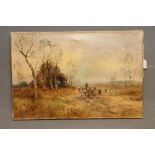 JAN HARM WEYNS (Dutch 1864-1945), Autumnal Landscape with Shepherd and Flock, oil on canvas, signed,