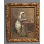 RAYMOND POTTER (19th Century), Girl Reading, oil on board, signed, 12 1/2" x 10", gilt frame (Est.