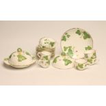 A VICTORIAN STAFFORDSHIRE PORCELAIN AFTERNOON TEA PART SERVICE, moulded in relief with wild