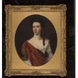 ENGLISH SCHOOL (Early 18th Century), Portrait of a Lady in a White Dress with Red Sash, half length,