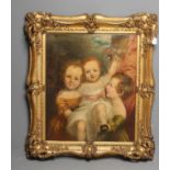 ENGLISH SCHOOL (Mid 19th Century), Group Portrait of John and ELiza Pemberton's three Children,