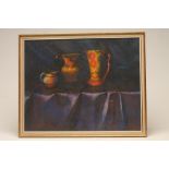 JOHN MACKIE (Scottish b.1953), Still Life with Jugs and Vase, pastel, signed, 22" x 28", framed (