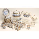 A SPODE PORCELAIN LONDON SHAPE PART TEA AND COFFEE SERVICE, early 19th century, printed in