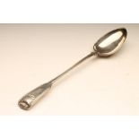 AN EARLY VICTORIAN SILVER BASTING SPOON, maker Elizabeth Eaton, London 1849, in double struck