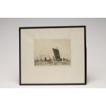 WILLIAM LIONEL WYLLIE (1851-1931), Etaples Fishing Fleet, etching, signed in pencil and numbered