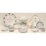 A COLLECTION OF ROYAL COPENHAGEN PORCELAIN TABLEWARE painted in underglaze blue with the "Onion"